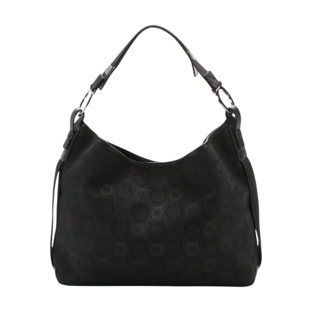 Salvatore Ferragamo Gancini Canvas Shoulder Bag - Picture 9 of 14
